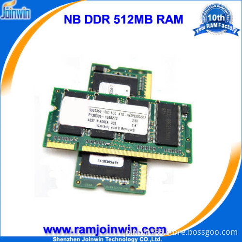 Non Ecc Unbuffered 32MB*8 200pin 512MB RAM DDR for Laptop